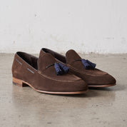Men's Brown Suede Tassel Loafers — Inman