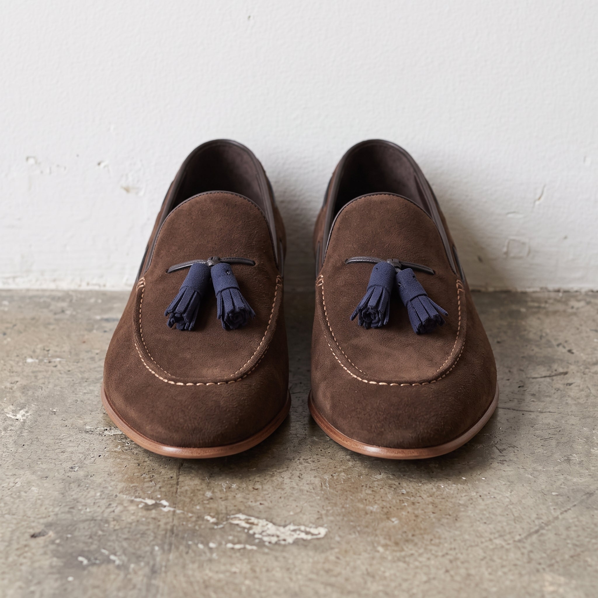 Men's Brown Suede Tassel Loafers — Inman