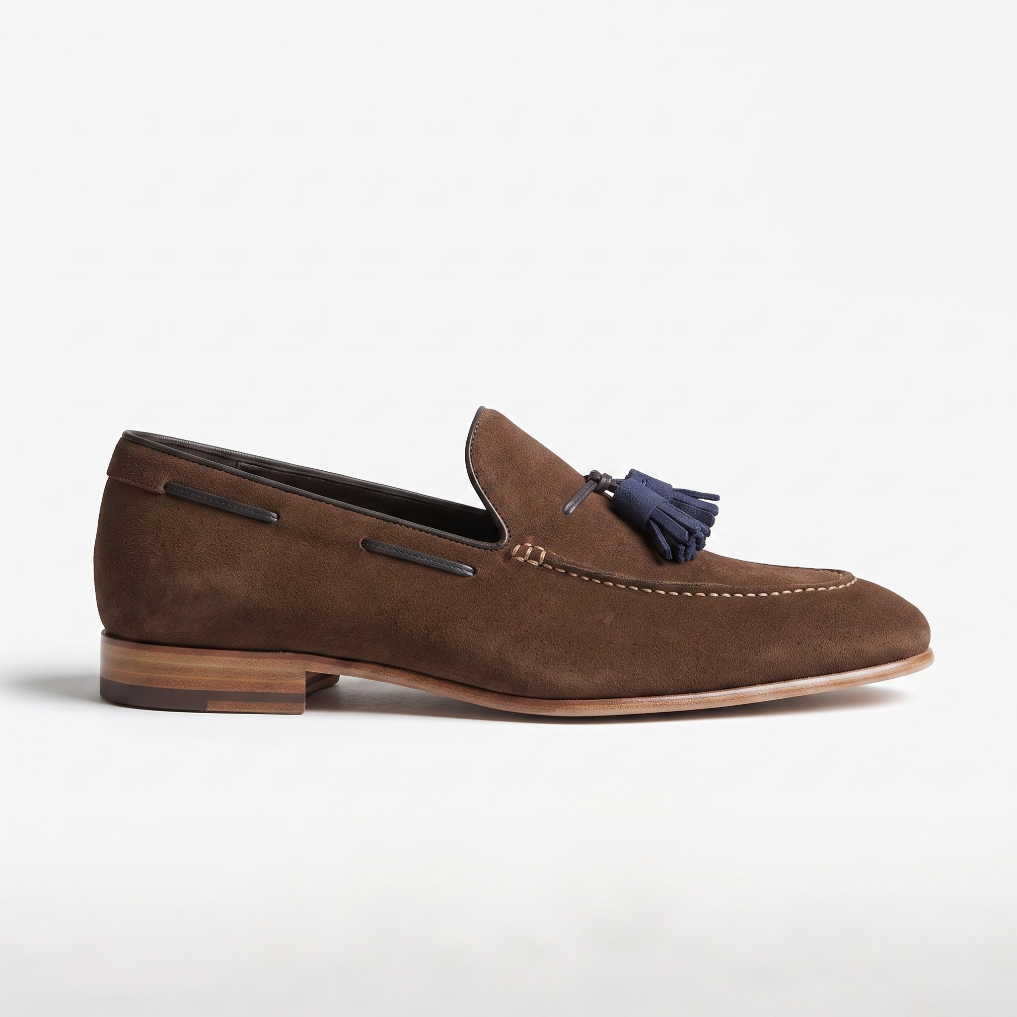 Men's Brown Suede Tassel Loafers — Inman