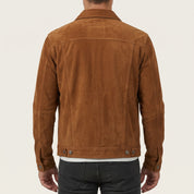 Men's Brown Suede Trucker Jacket — Stroud