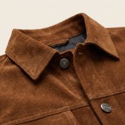 Men's Brown Suede Trucker Jacket — Stroud