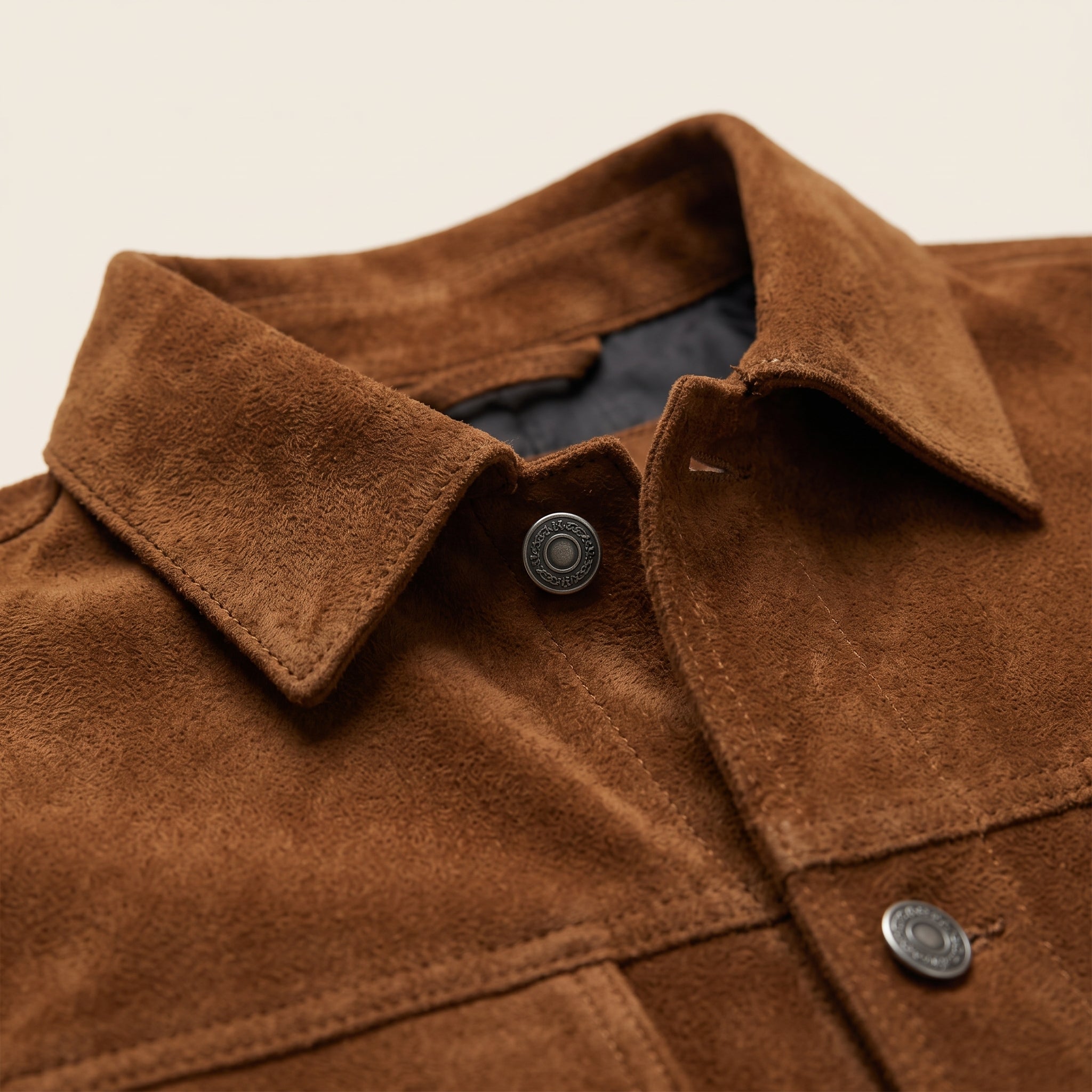 Men's Brown Suede Trucker Jacket — Stroud