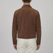 Men's Brown Suede Utility Jacket — Allendale