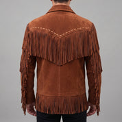Men's Brown Suede Cowboy Jacket — Ewen