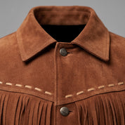 Men's Brown Suede Cowboy Jacket — Ewen