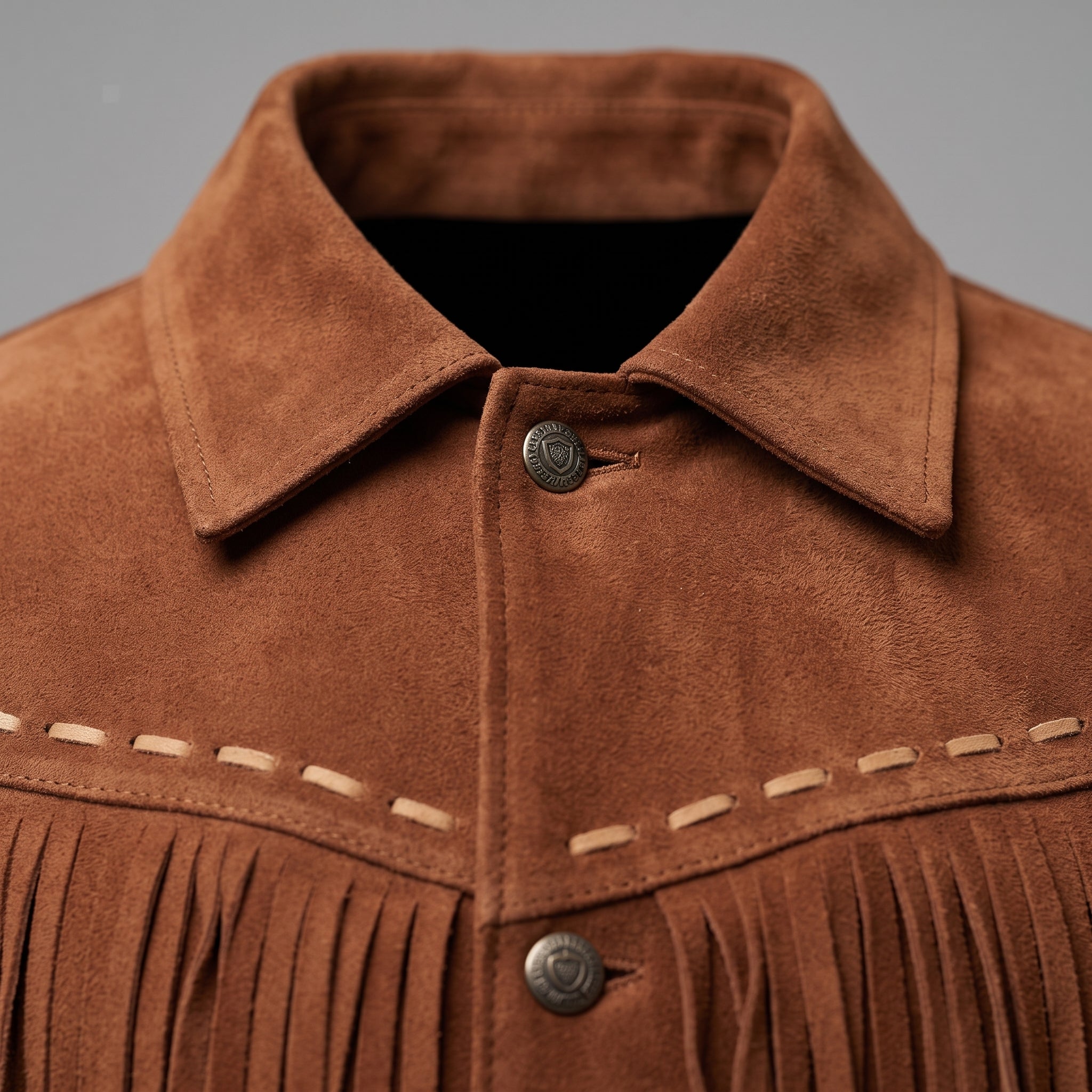 Men's Brown Suede Cowboy Jacket — Ewen