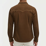 Men's Brown Suede Western Shirt Jacket — Dunwell