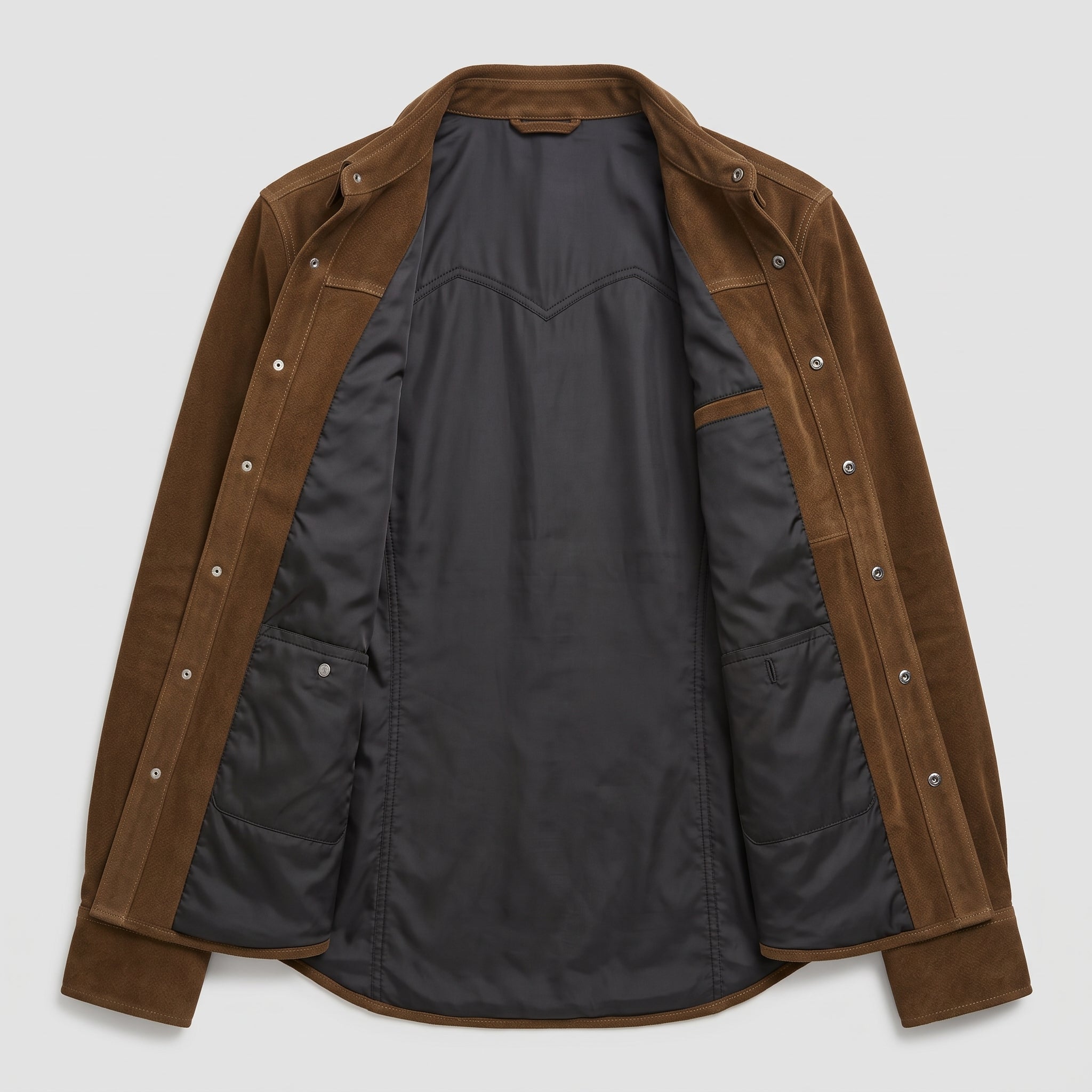 Men's Brown Suede Western Shirt Jacket — Dunwell