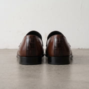 Men's Brown Two-Tone Alligator-Embossed Leather Moccasins — Colbrook