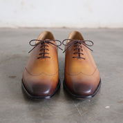 Men's Tan Brown Cap-Toe Leather Brogues Oxfords — Edenwood