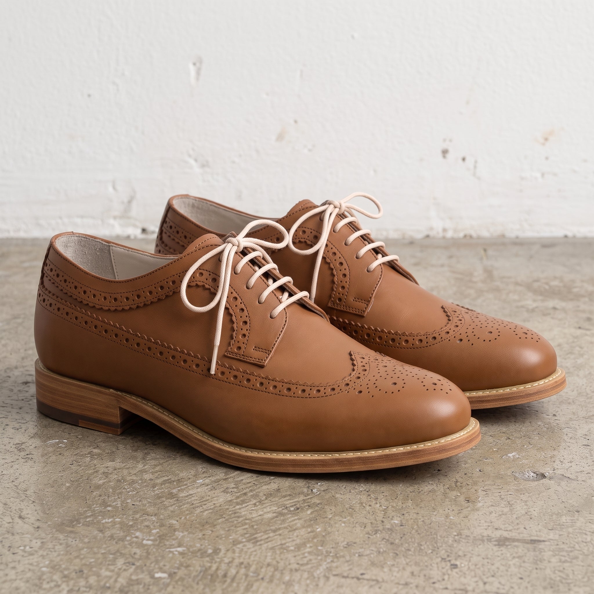 Men's Brown Wingtip Brogue Leather Derbys — Walton