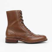 Men's Brown Wingtip Leather Ankle Boots — Lutton
