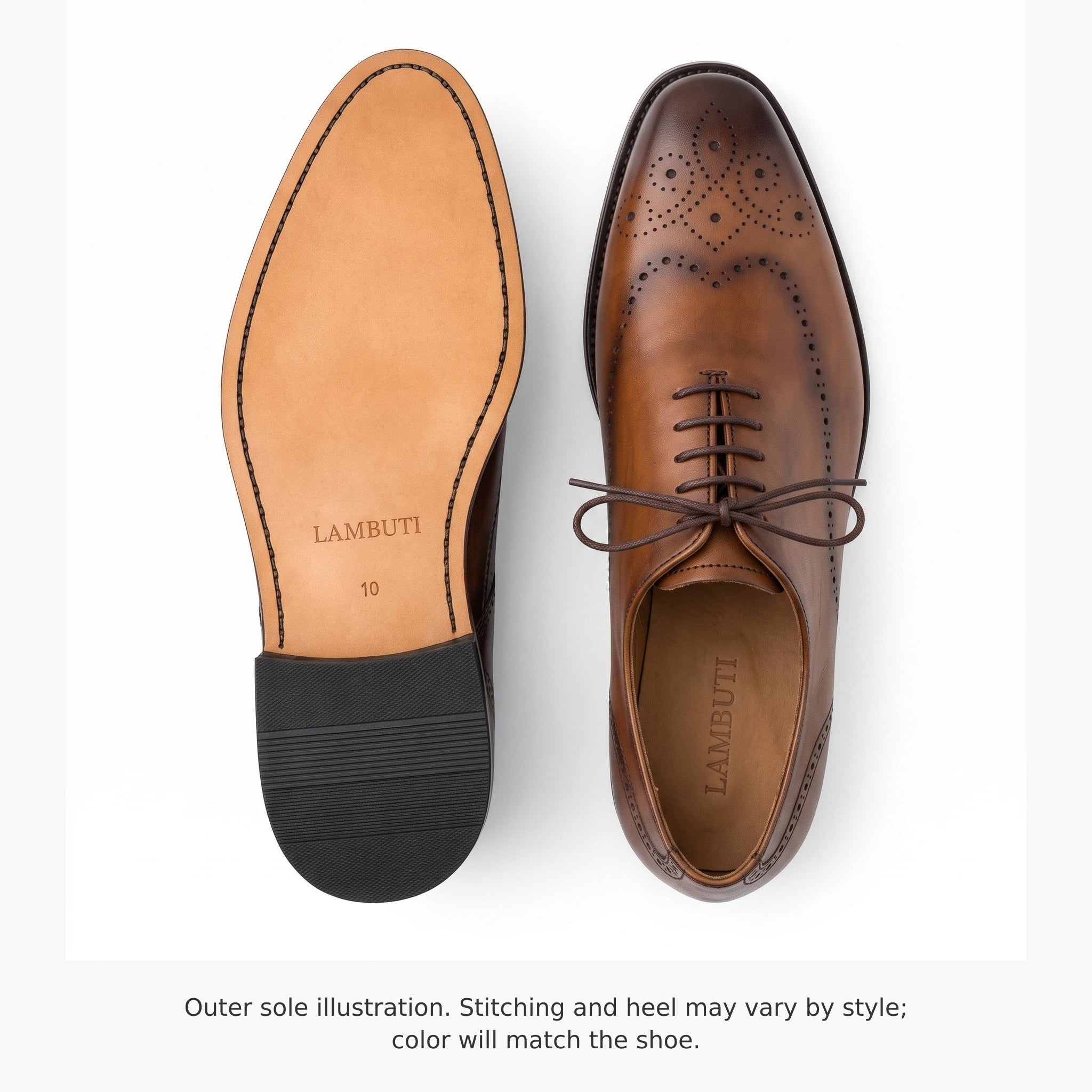 Men's Brown Wingtip Leather Brogue Oxfords — Carlisle