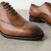 Men's Brown Wingtip Leather Brogue Oxfords — Carlisle