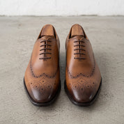 Men's Brown Wingtip Leather Brogue Oxfords — Carlisle