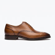 Men's Brown Wingtip Leather Brogue Oxfords — Carlisle