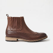 Men's Brown Wingtip Suede Leather Chelsea Boots — Colman