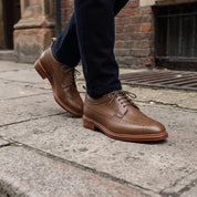 Men's Brown Wingtip Leather Derby Brogues — Arkendale