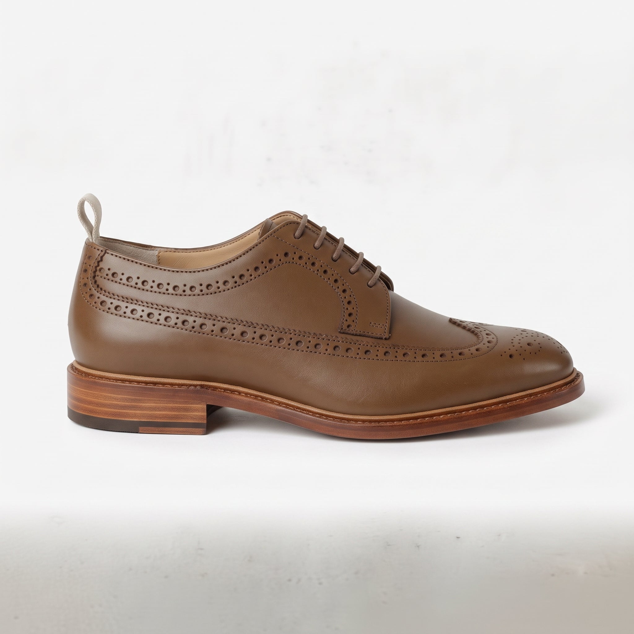 Men's Brown Wingtip Leather Derby Brogues — Arkendale