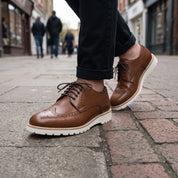 Men's Brown Wingtip Leather Derby Brogues — Bingham