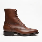 Men's Brown Wingtip Leather Oxford Boots — Selby