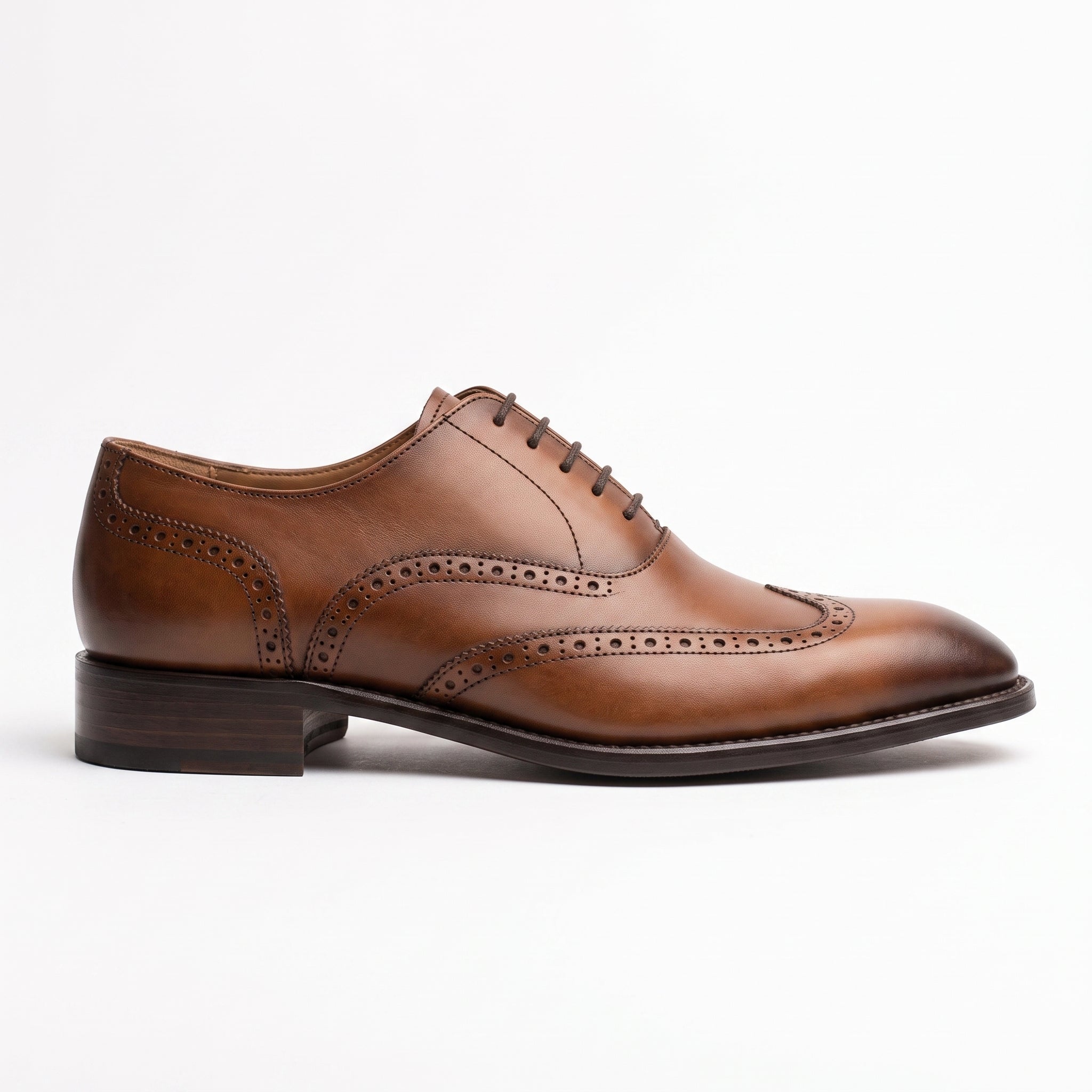 Men's Brown Wingtip Leather Oxfords — Blamey — Blamey