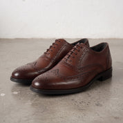 Men's Brown Wingtip Leather Oxfords — Burbury