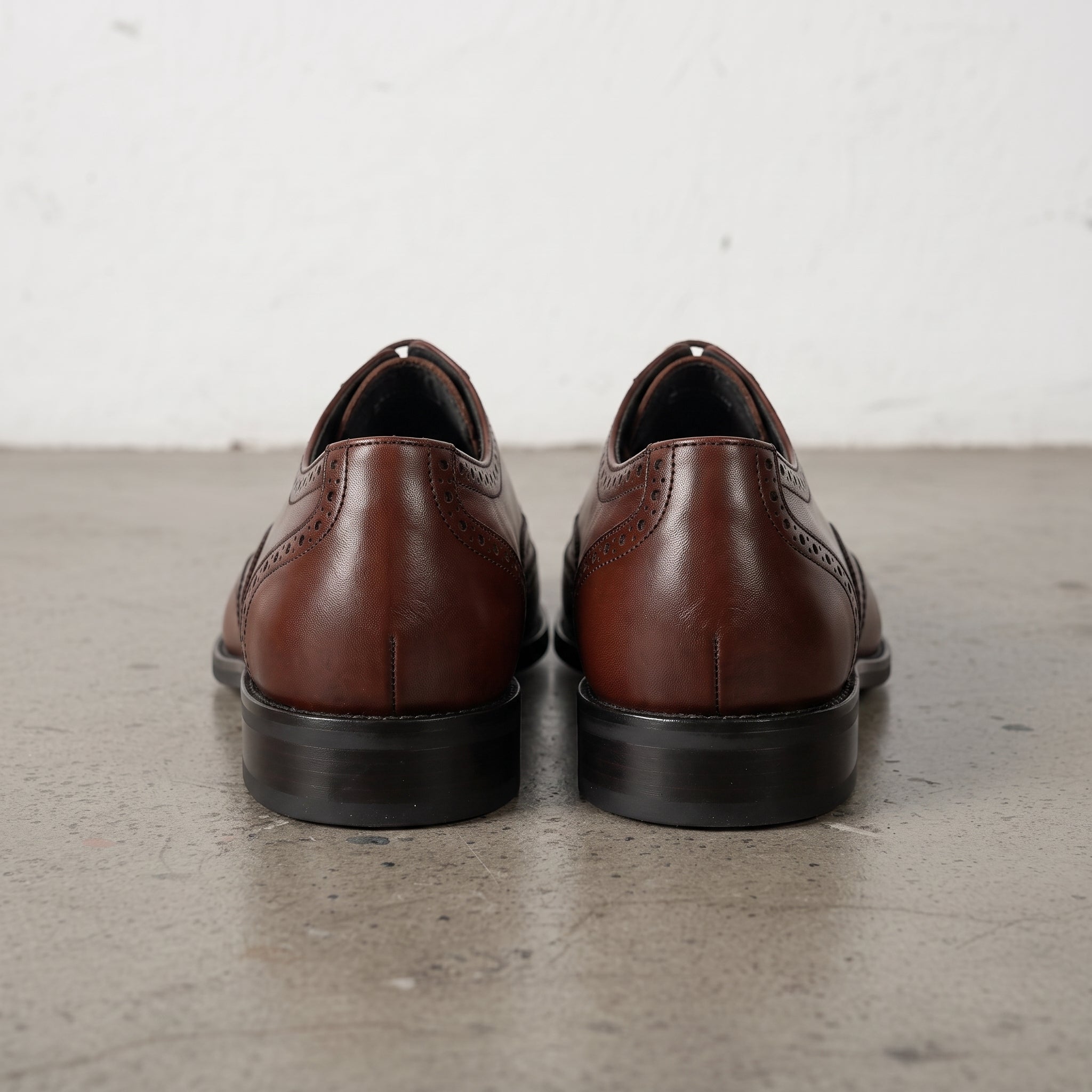 Men's Brown Wingtip Leather Oxfords — Burbury