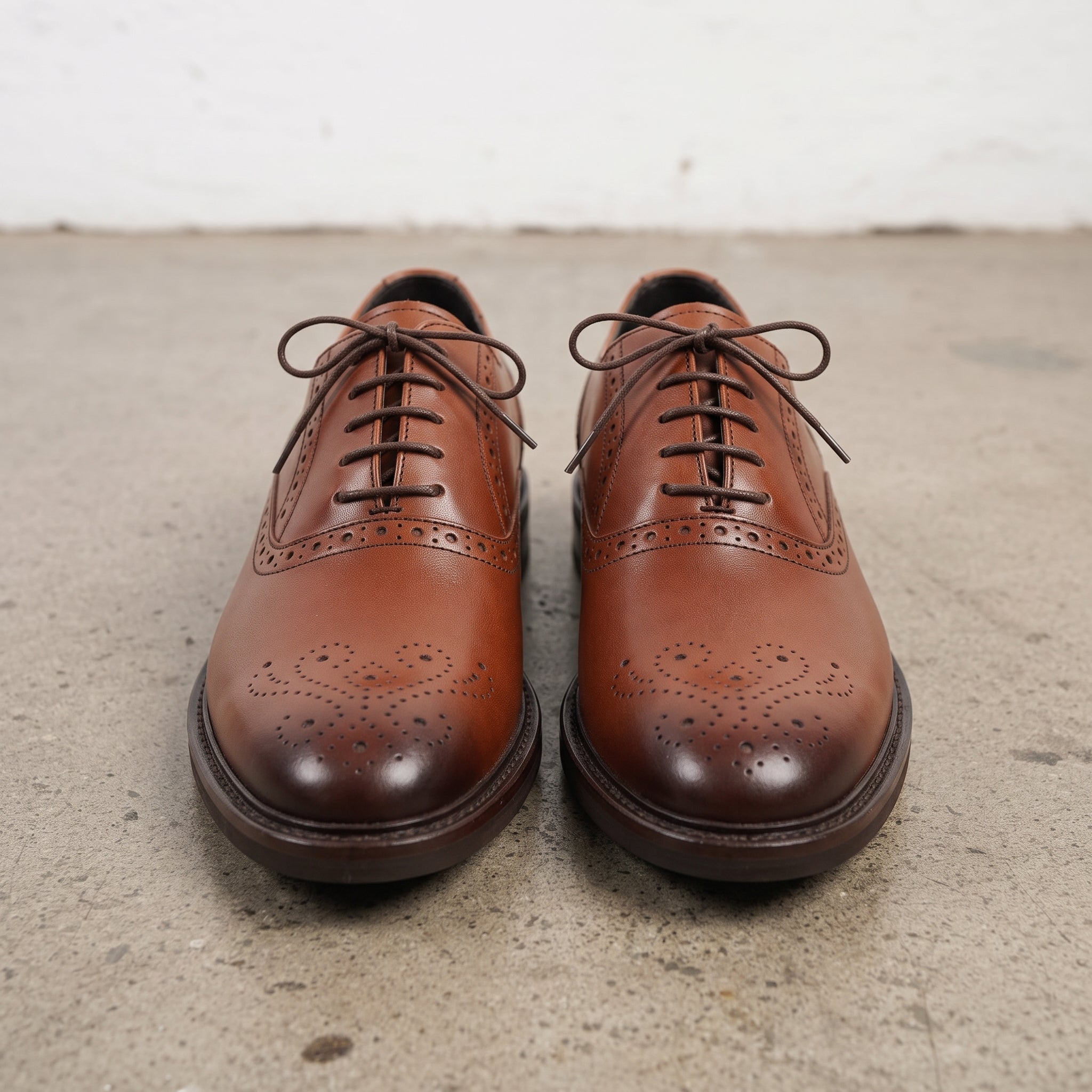 Men's Brown Wingtip Leather Brogues — Keating