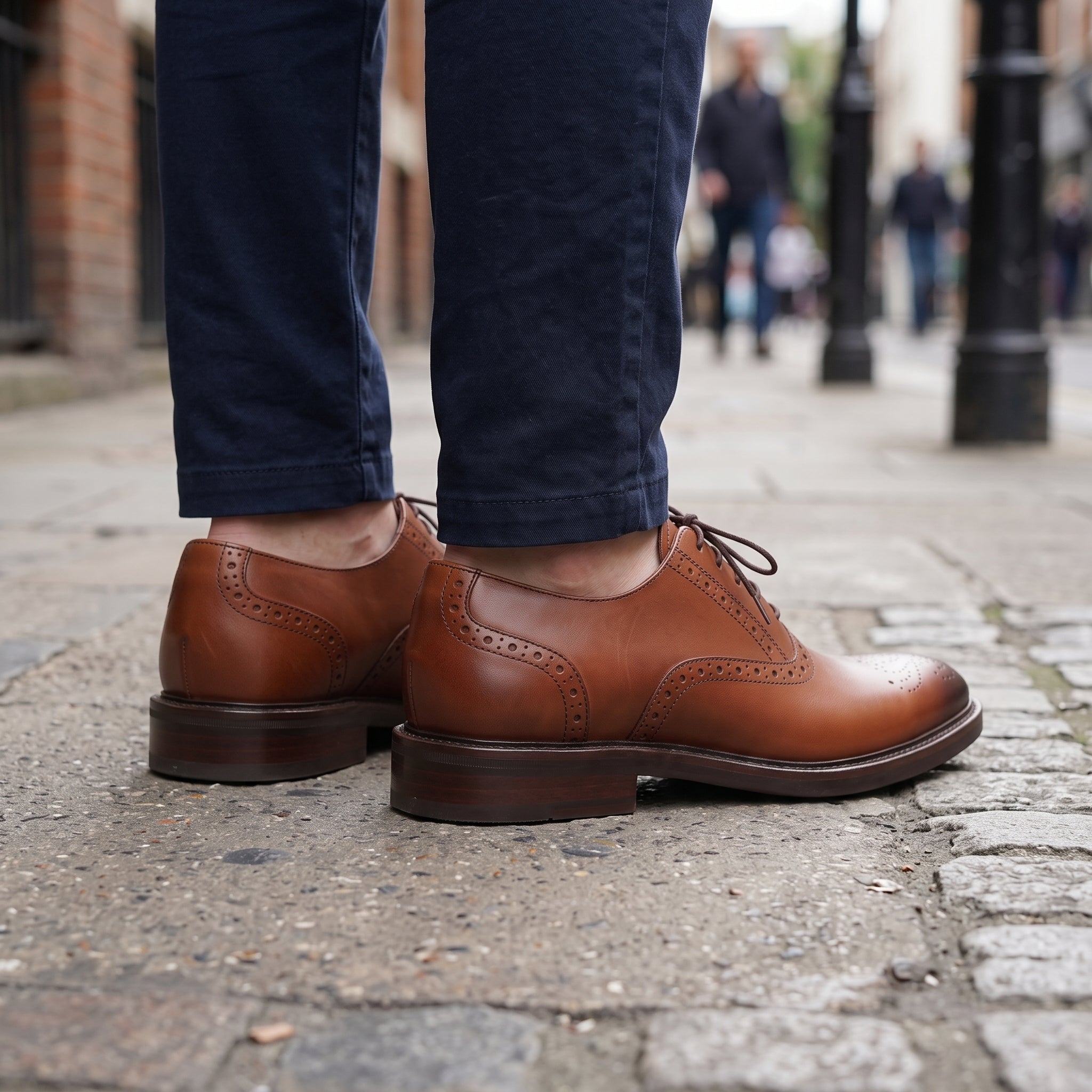 Men's Brown Wingtip Leather Brogues — Keating