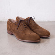 Men's Brown Wingtip Suede Oxfords — Galsworthy