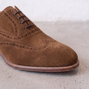 Men's Brown Wingtip Suede Oxfords — Galsworthy