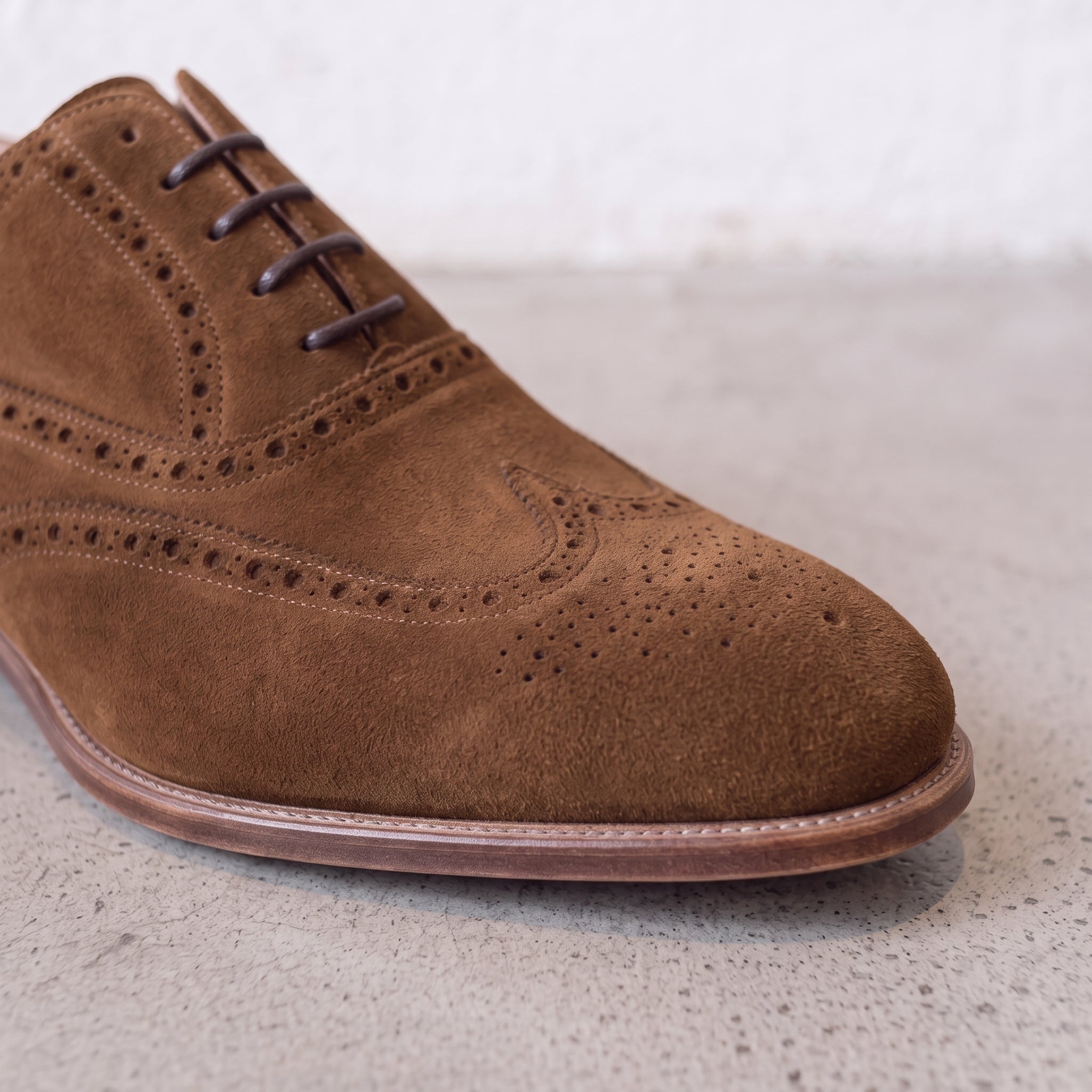 Men's Brown Wingtip Suede Oxfords — Galsworthy