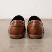 Men's Brown Woven Leather Apron-Toe Bit Loafers — Bickenhill