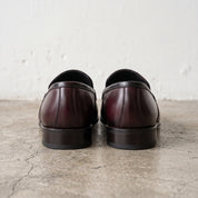 Men's Burgundy and Black Apron-Toe Leather Penny Loafers — Cheltenham
