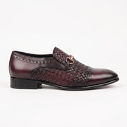 Men's Burgundy and Black Cap-Toe Leather Bit Loafers — Hodson