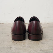 Men's Burgundy and Black Cap-Toe Leather Oxfords — Heswall