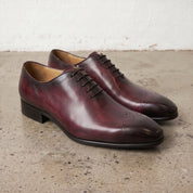 Men's Burgundy and Black Leather Oxfords — Deaton