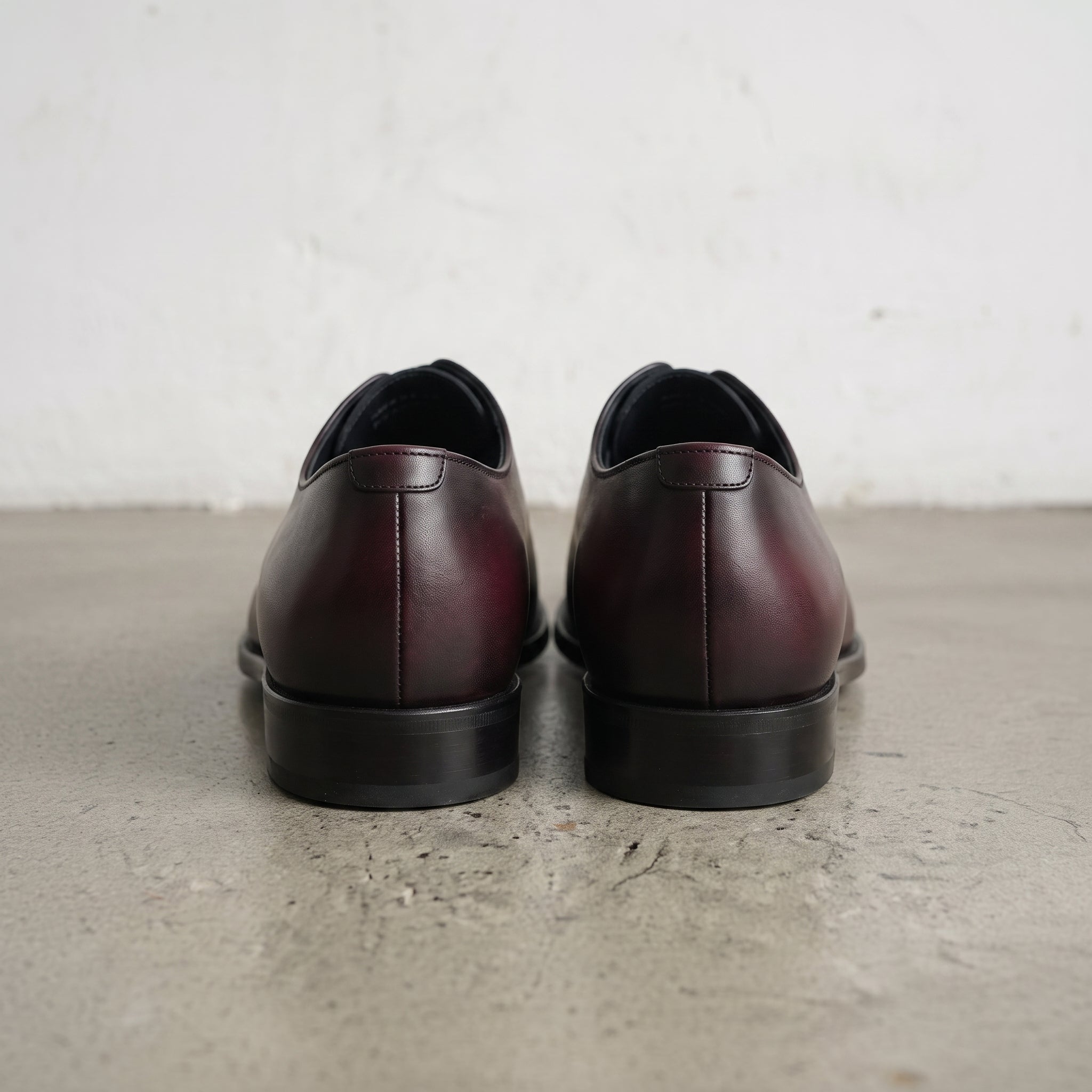 Men's Burgundy and Black Cap-Toe Leather Oxfords — Harvey