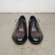 Men's Burgundy and Black Cap-Toe Leather Oxfords — Harvey
