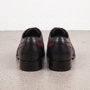 Men's Burgundy and Black Two-Tone Wingtip Leather Spectator Oxfords — Anstruther