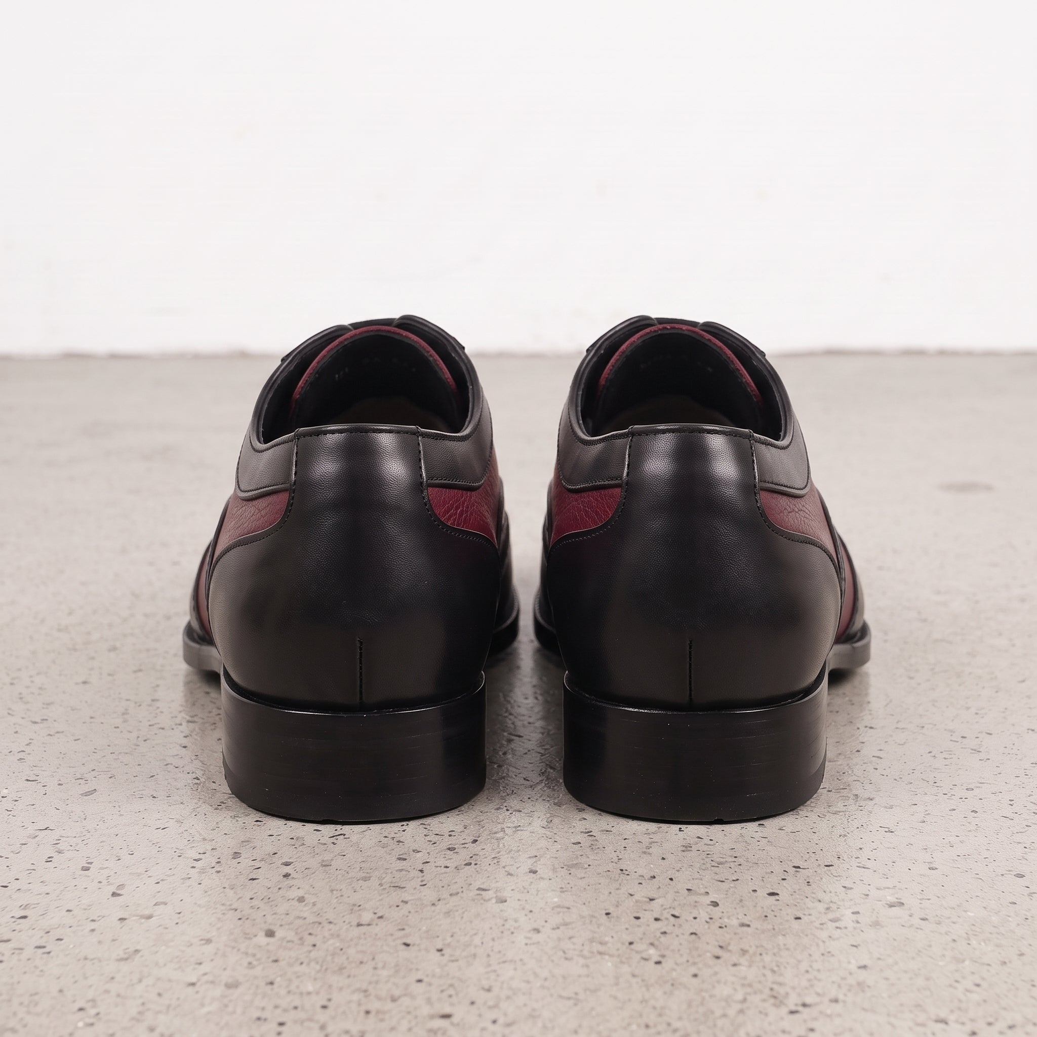 Men's Burgundy and Black Two-Tone Wingtip Leather Spectator Oxfords — Anstruther