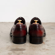 Men's Burgundy and Black Wingtip Leather Derbys — Hopkins