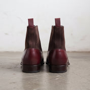 Men's Burgundy and Dark Brown Cap-Toe Leather Button Boots — Swanwick