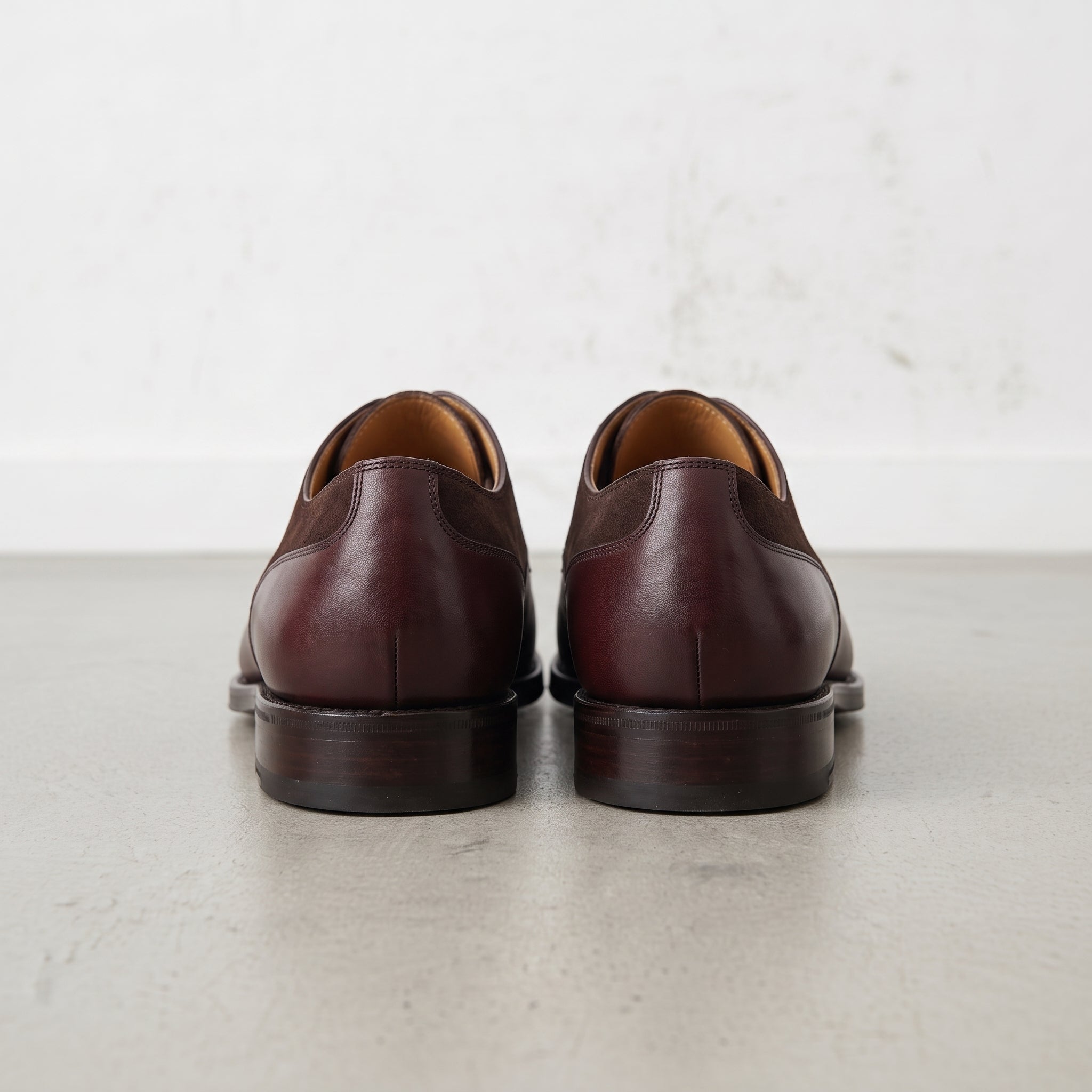 Men's Burgundy and Dark Brown Leather Oxfords — Edbrook