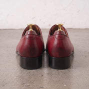 Men's Burgundy and Dark Brown Medallion Toe Leather Oxfords — Bradford