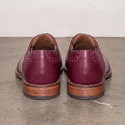 Men's Burgundy and Grey Two-Tone Wingtip Leather Spectator Oxfords — Edgeley