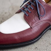 Men's Burgundy and White  Leather Derby Shoes — Fosbrooke