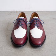 Men's Burgundy and White  Leather Derby Shoes — Fosbrooke