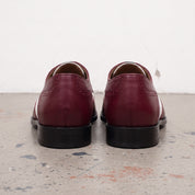 Men's Burgundy and White Spectator Wingtip Leather Derby Shoes — Rugeley